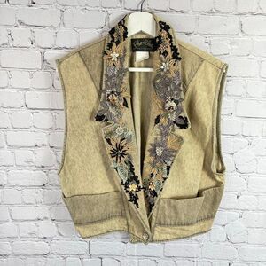 Vintage Phun Shirts of California Beaded Embellished Vest One Size A